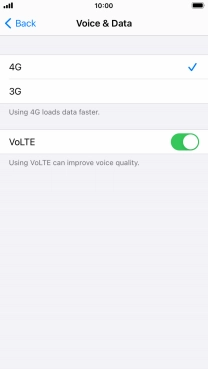 Press the required network mode.