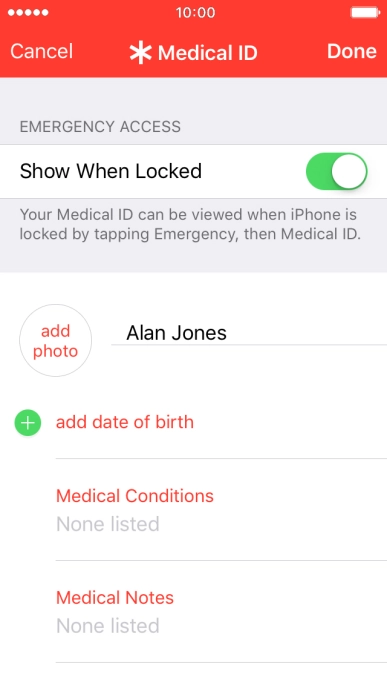 Press add photo and follow the instructions on the screen to add a picture.