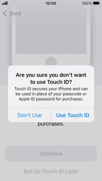 If you turn off the function, press Don't Use.
