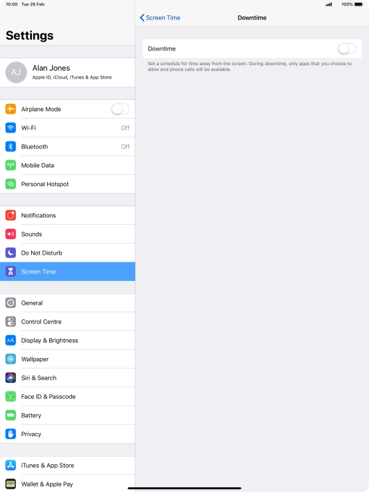 Press the indicator next to 