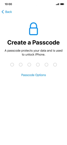 Press Passcode Options.