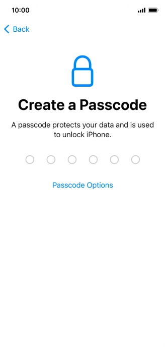 Press Passcode Options.