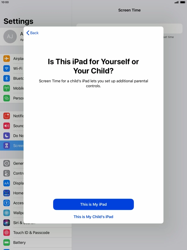 Press This is My iPad.
