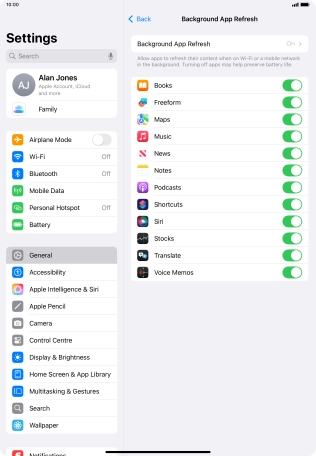 Press Background App Refresh.