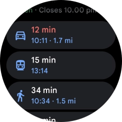 Press the required mode of transportation.
