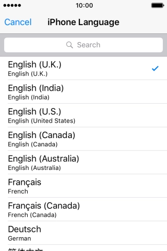 Press the required language. Press the required language.