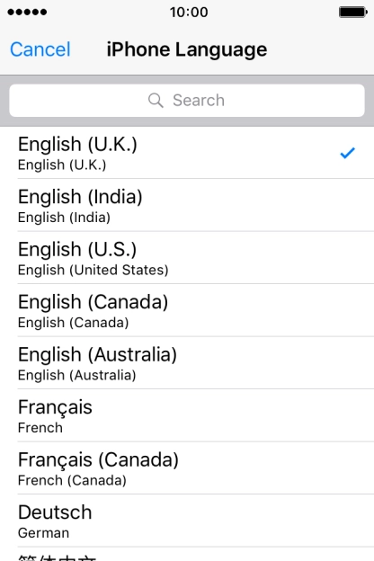 Press the required language. Press the required language.