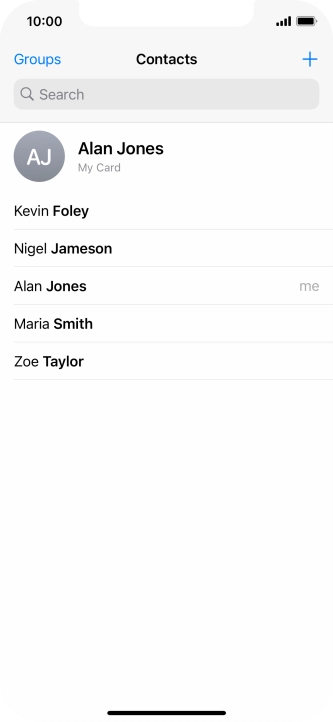 Press the new contact icon.