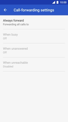 Press the required divert type.
