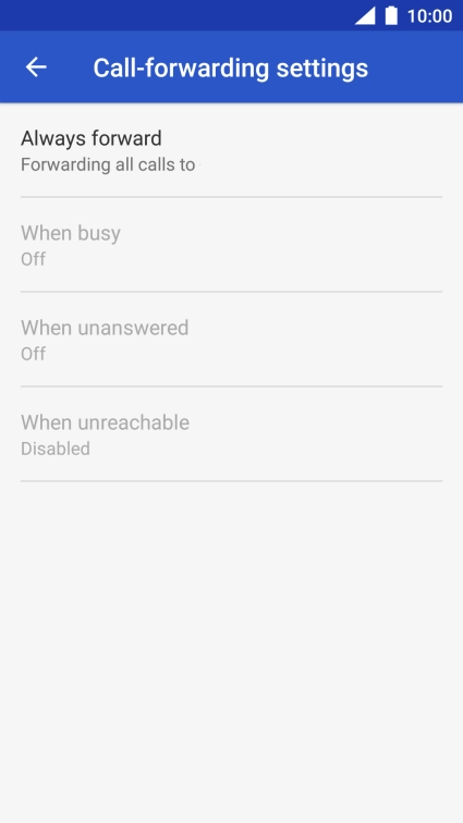 Press the required divert type.
