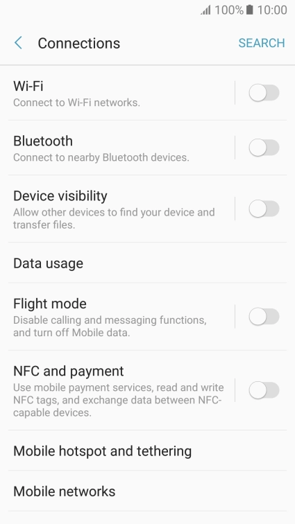 Press Mobile networks.