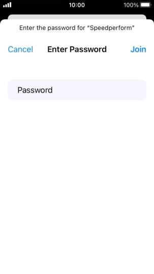 Key in the password for the Wi-Fi network and press Join.