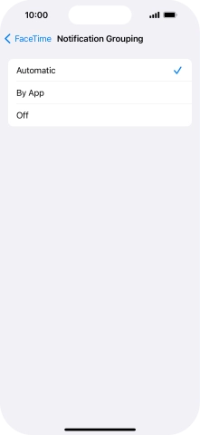 Press the required setting.
