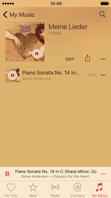 Press the dots next to the song title.