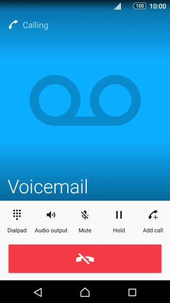 Press the end call icon.