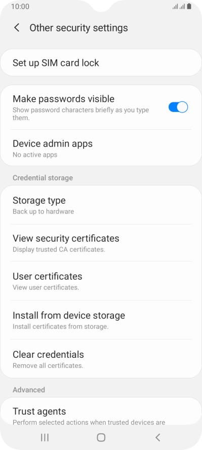 Press Set up SIM card lock.