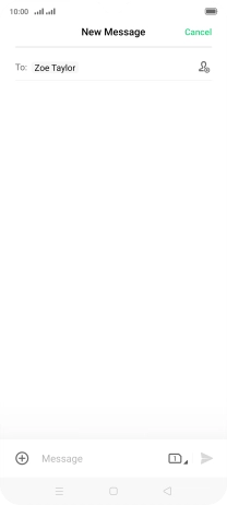 Press the text input field and write the text for your text message.