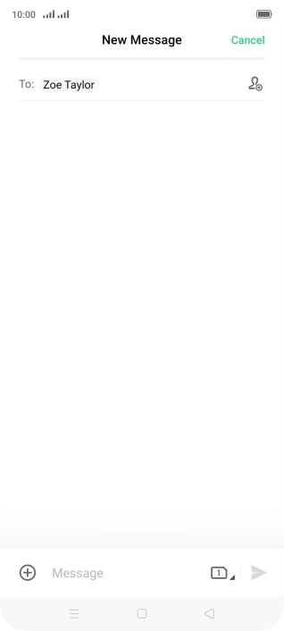 Press the text input field and write the text for your text message.