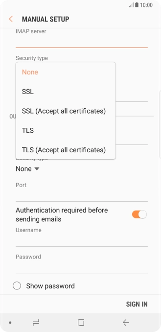 Press None to turn off the function.
