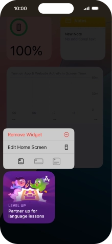 Press Remove Widget.