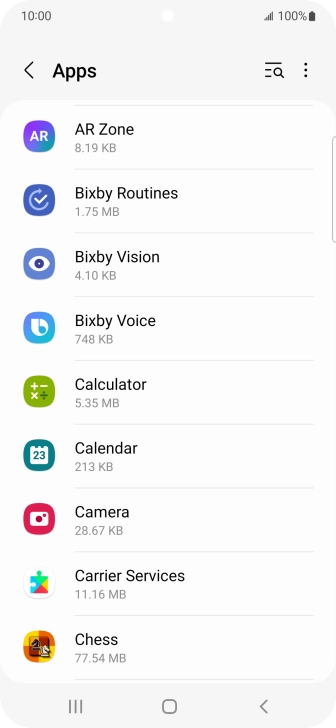 Press the required app.