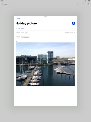 Press the send icon when you've finished your email message.