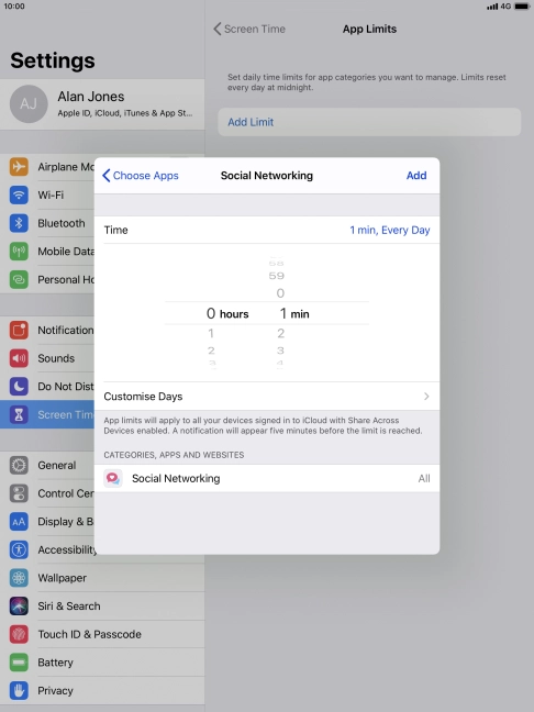 Press Customise Days.
