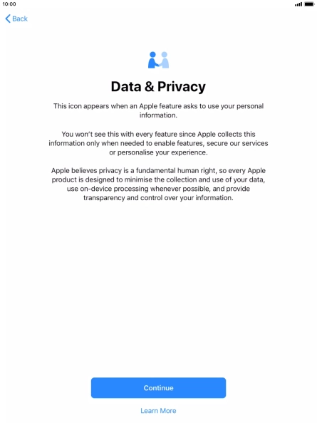 Press Continue. Press Continue.