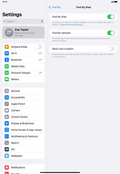 Press the indicator next to 