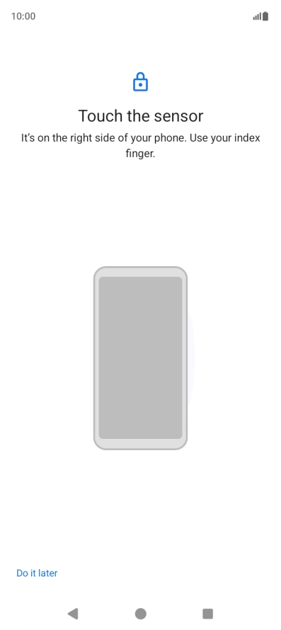 Follow the instructions on the screen to create the phone lock code using your fingerprint.