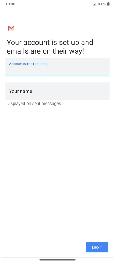 Press Your name and key in the required sender name.