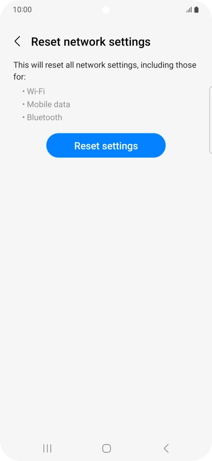 Press Reset settings. Press Reset settings.