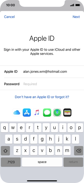 Press the field next to 