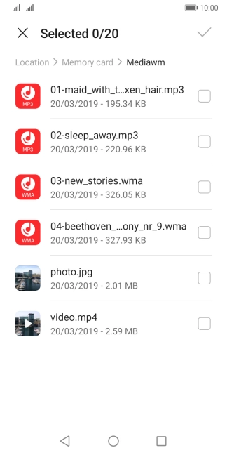 Press the required file.