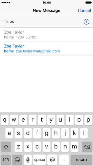 Press the required contact.