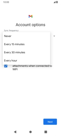 Press the required setting.