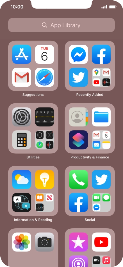 Press the required app.