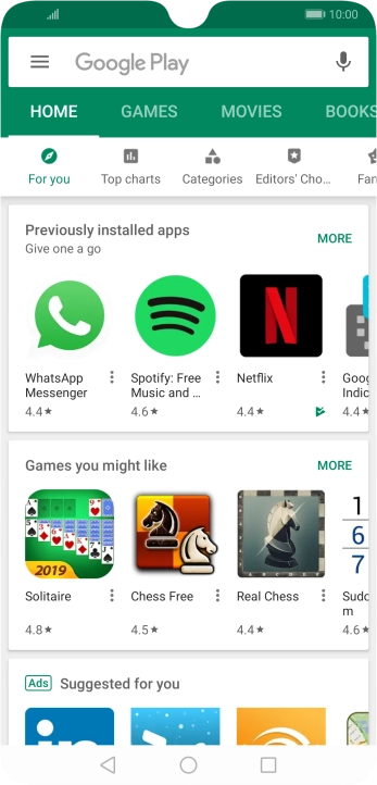 Press the search field.