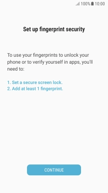 Press CONTINUE and follow the instructions on the screen to create an additional phone lock code.