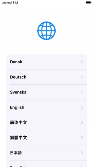 Press the required language.