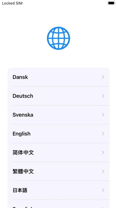 Press the required language.