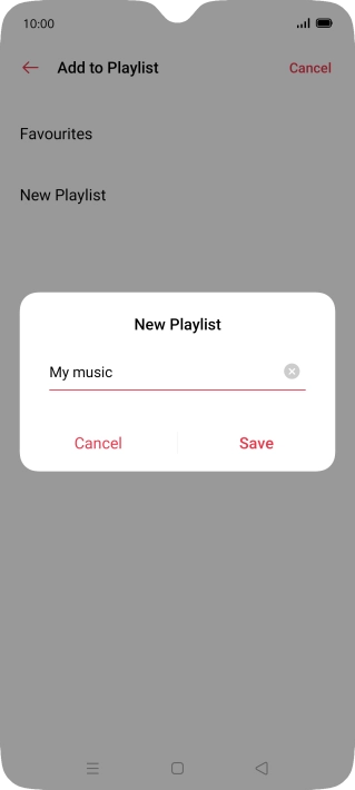 Key in a name for the playlist and press Save.