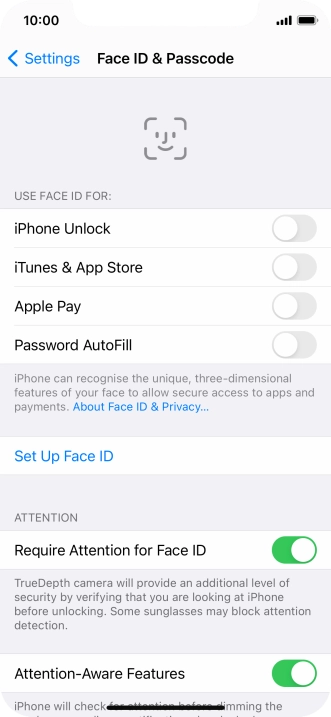 Press Set Up Face ID.