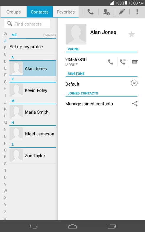 Press the add contact icon.