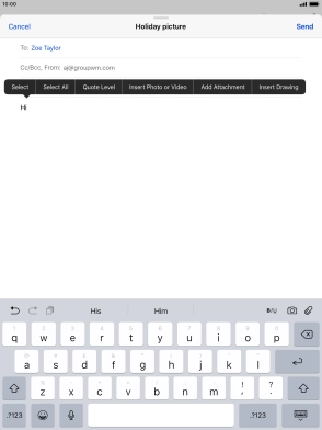 Press Insert Photo or Video and follow the instructions on the screen to attach a picture or a video clip.