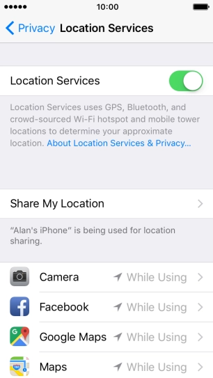 Press the indicator next to 