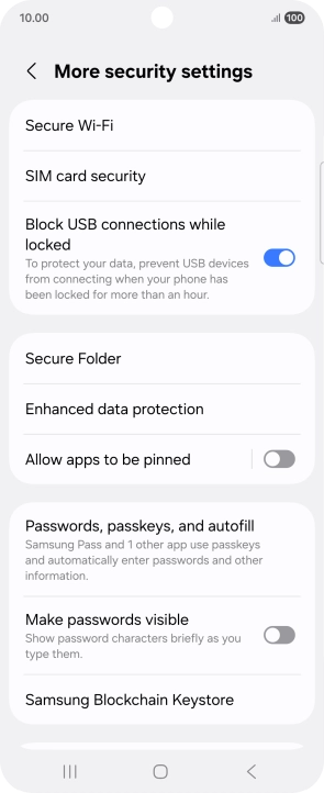 Press SIM card security.
