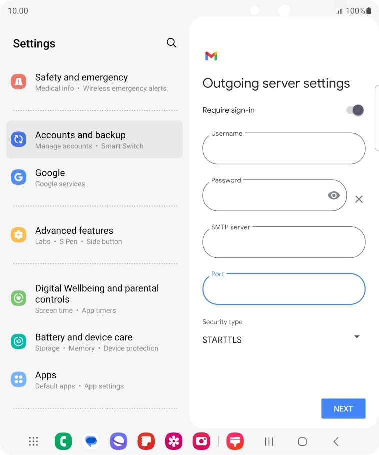 Press the drop down list below 