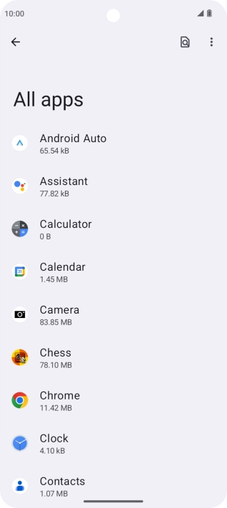 Press the required app.