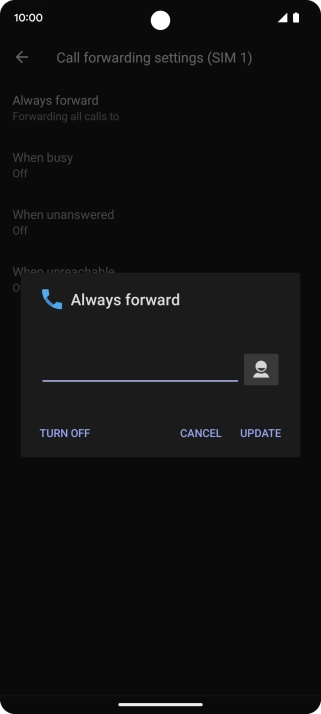 Press TURN OFF.